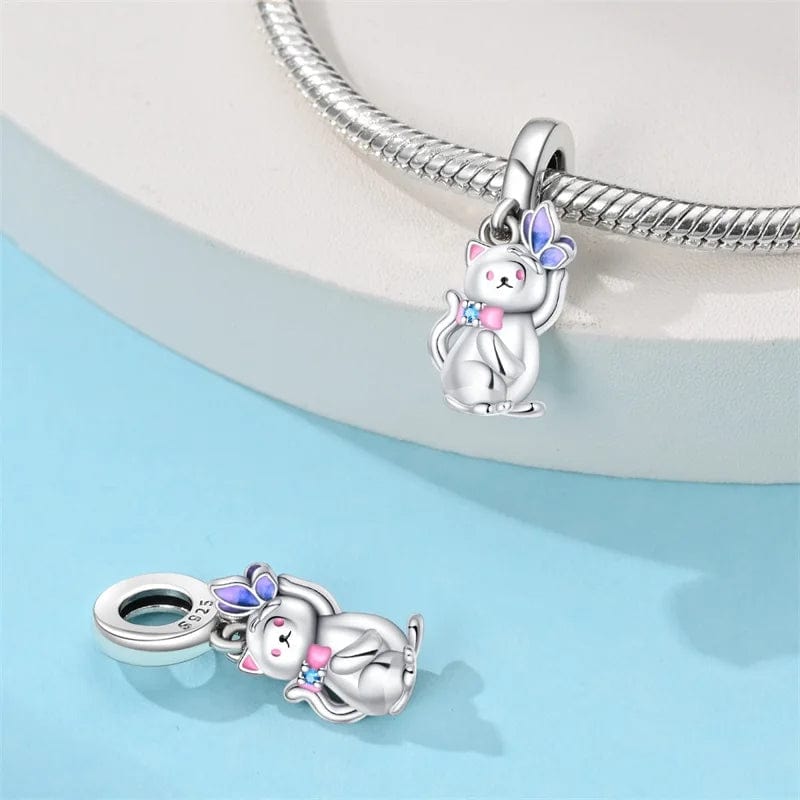 Butterfly Kitten Dangle Charm