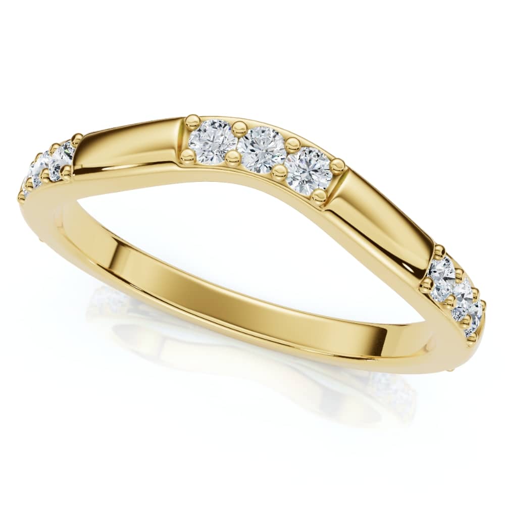 1/3Ct Diamond Contour Wedding Guard Ring Womens Band 14k Gold Lab Grown