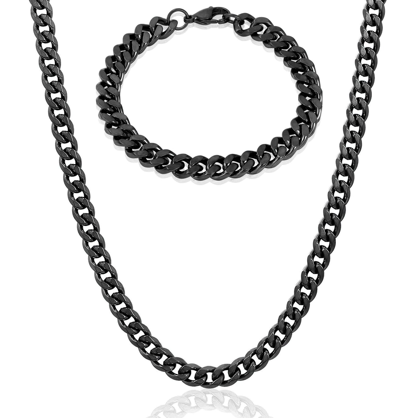 Crucible Jewelry Curb Bracelet and Necklace Gold Chain Set