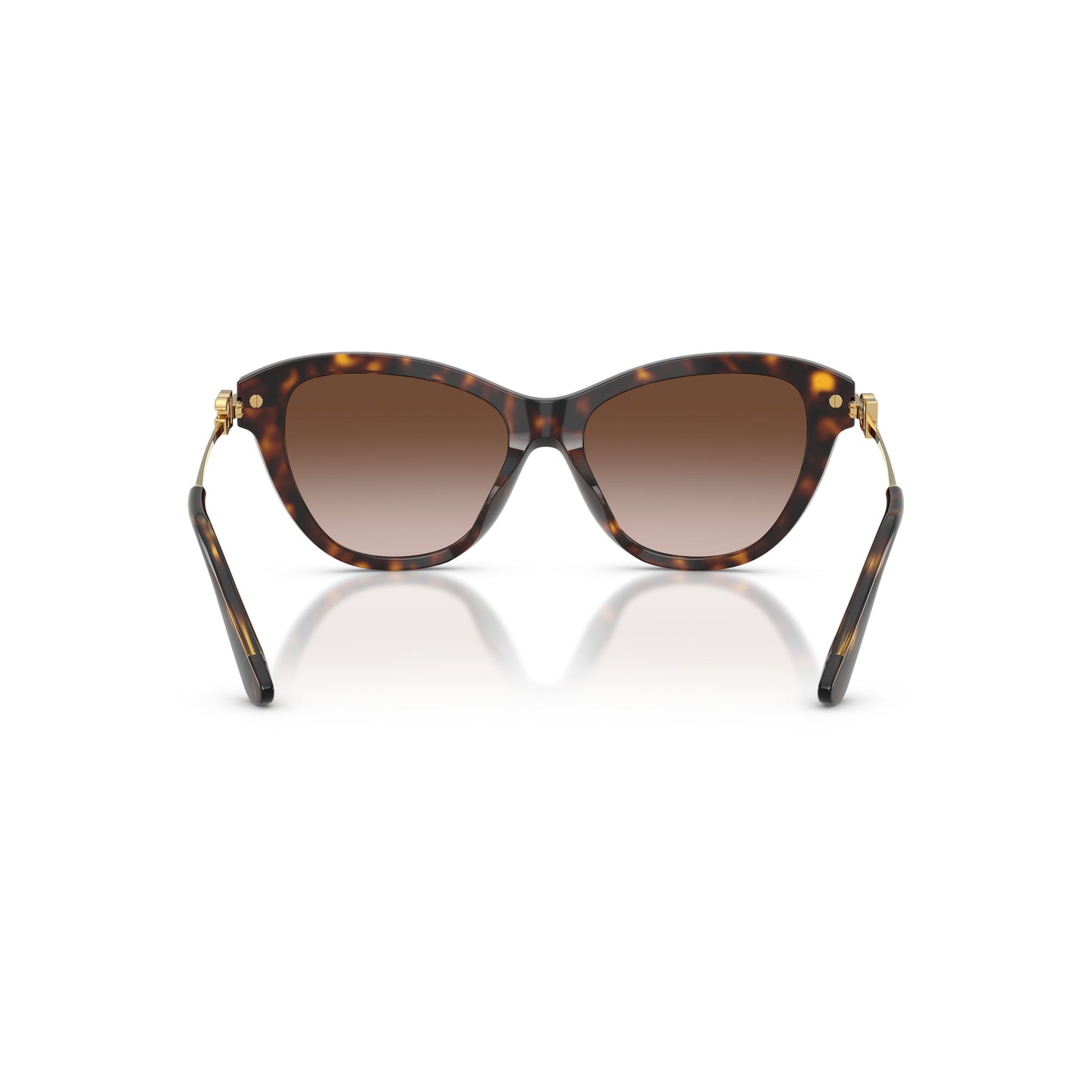 0Dg4534 Tortoiseshell Cat-Eye Sunglasses with Gold Metal Temples