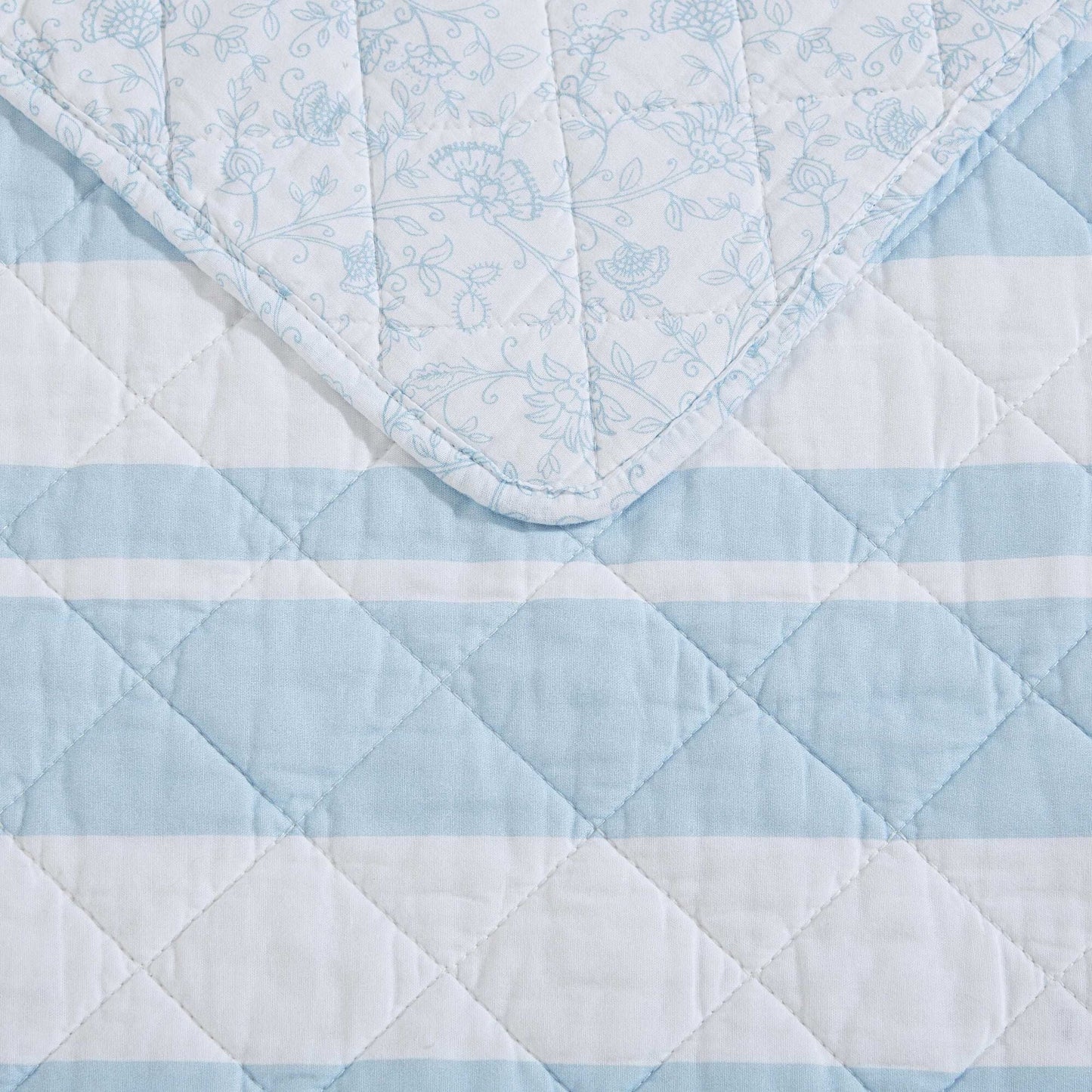 Nautica Seafront Stripe Blue Full/Queen Quilt Set