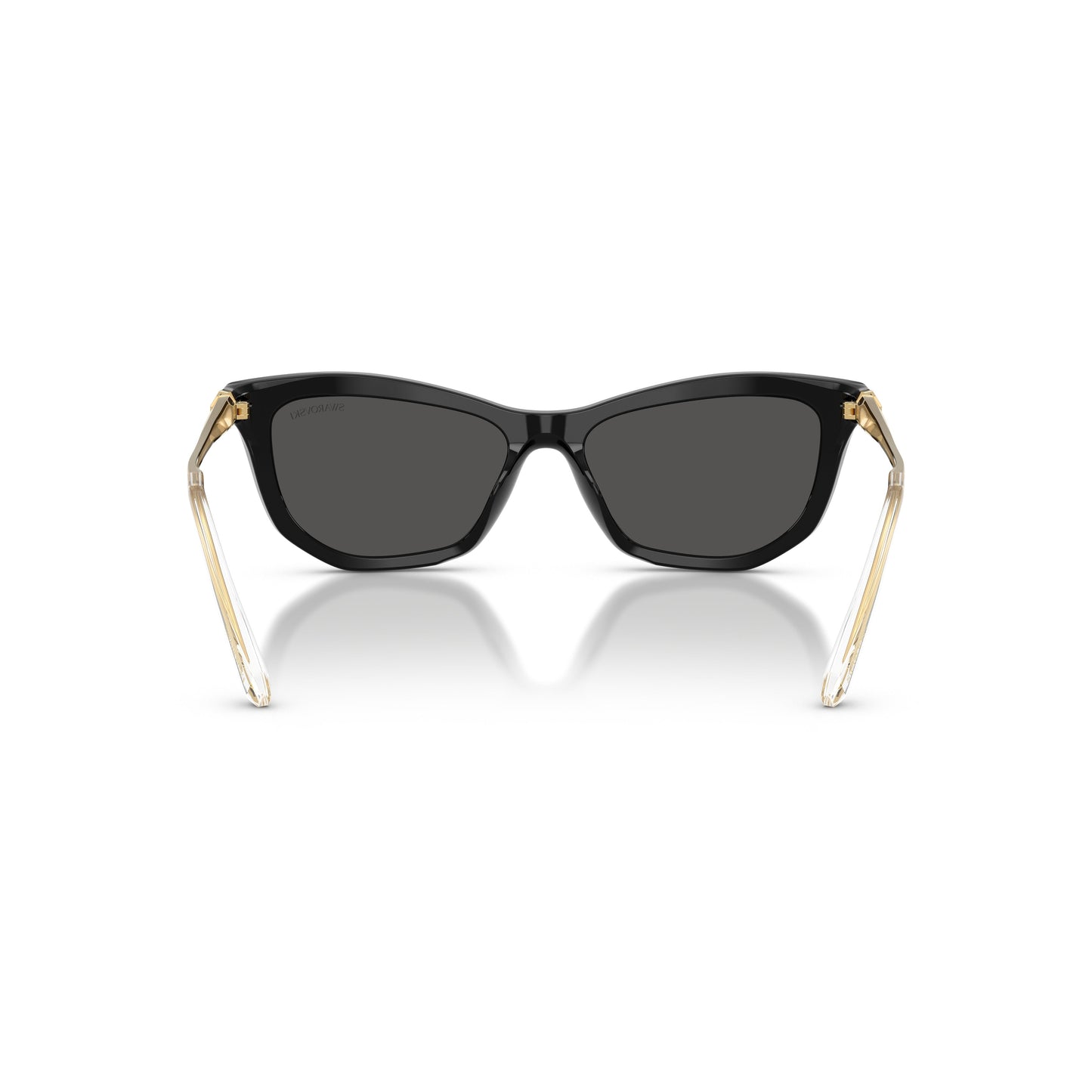 0Sk6057 Bold Black Acetate Cat-Eye Sunglasses with Crystal Embellishments