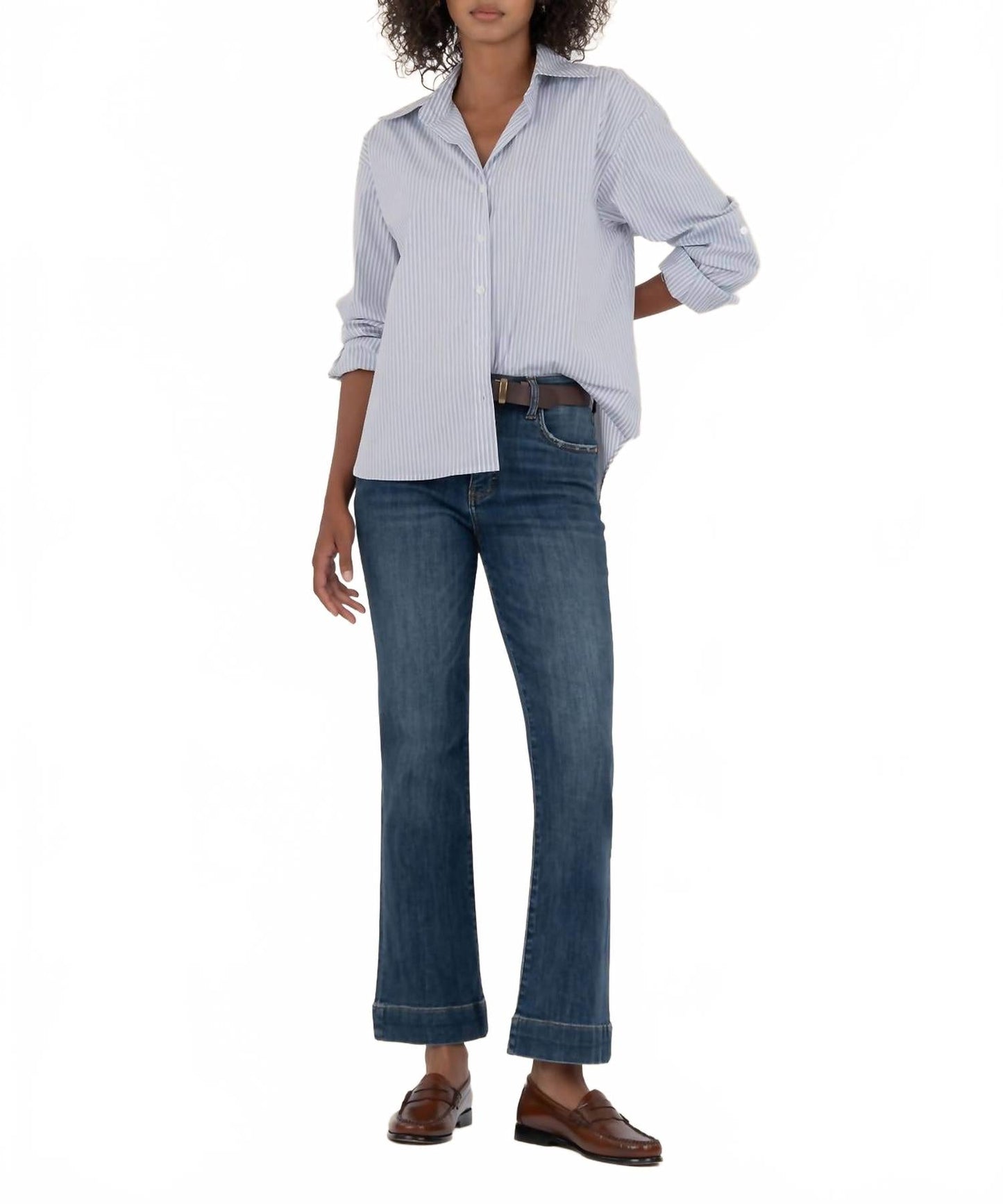 Kelsey High Rise Fab Ab Ankle Flare Wide Hem In Vibrant