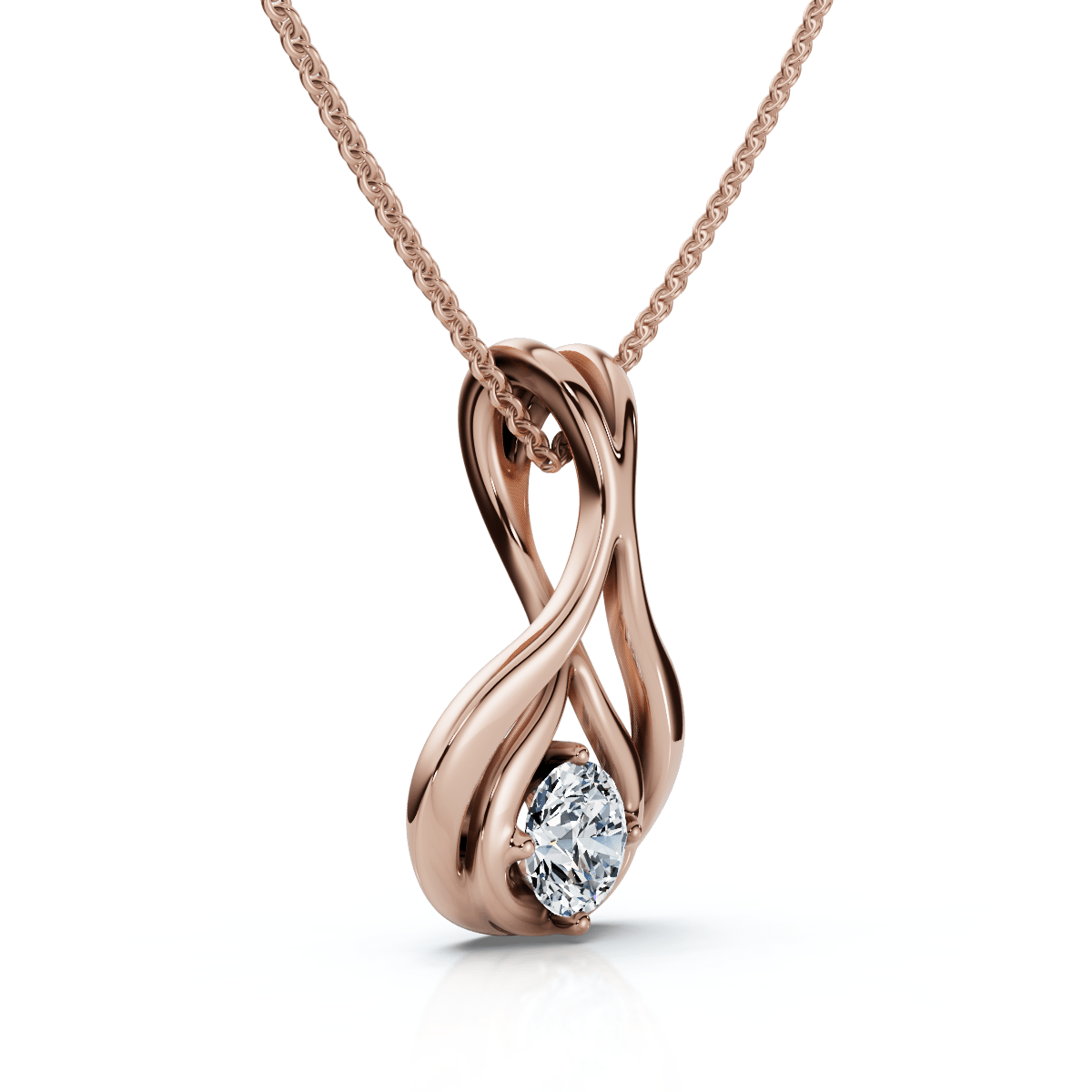 1/5Ct Solitaire Lotus Diamond Pendant 14k Gold 18" Necklace Lab Grown