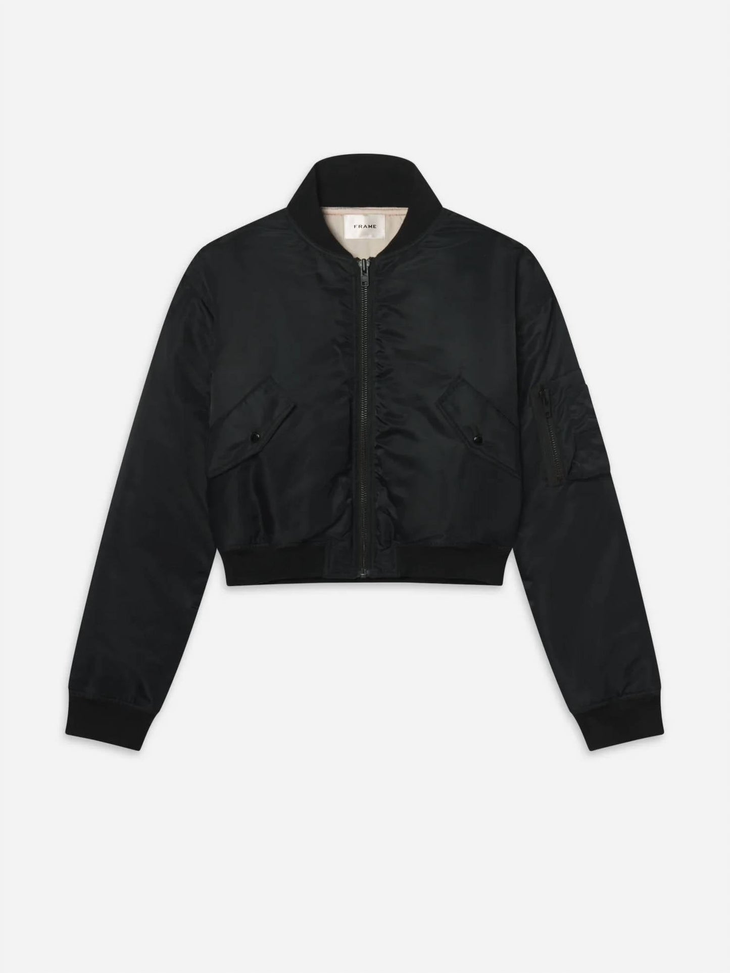 Nylon Bomber Jacket In Black