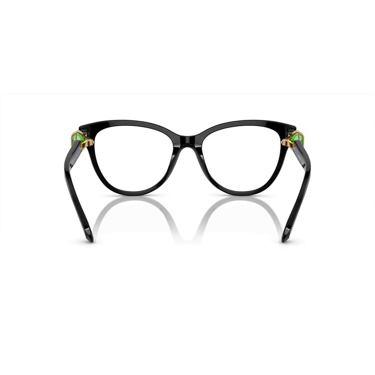 Cat-Eye Sunglasses With Green Crystal Accents