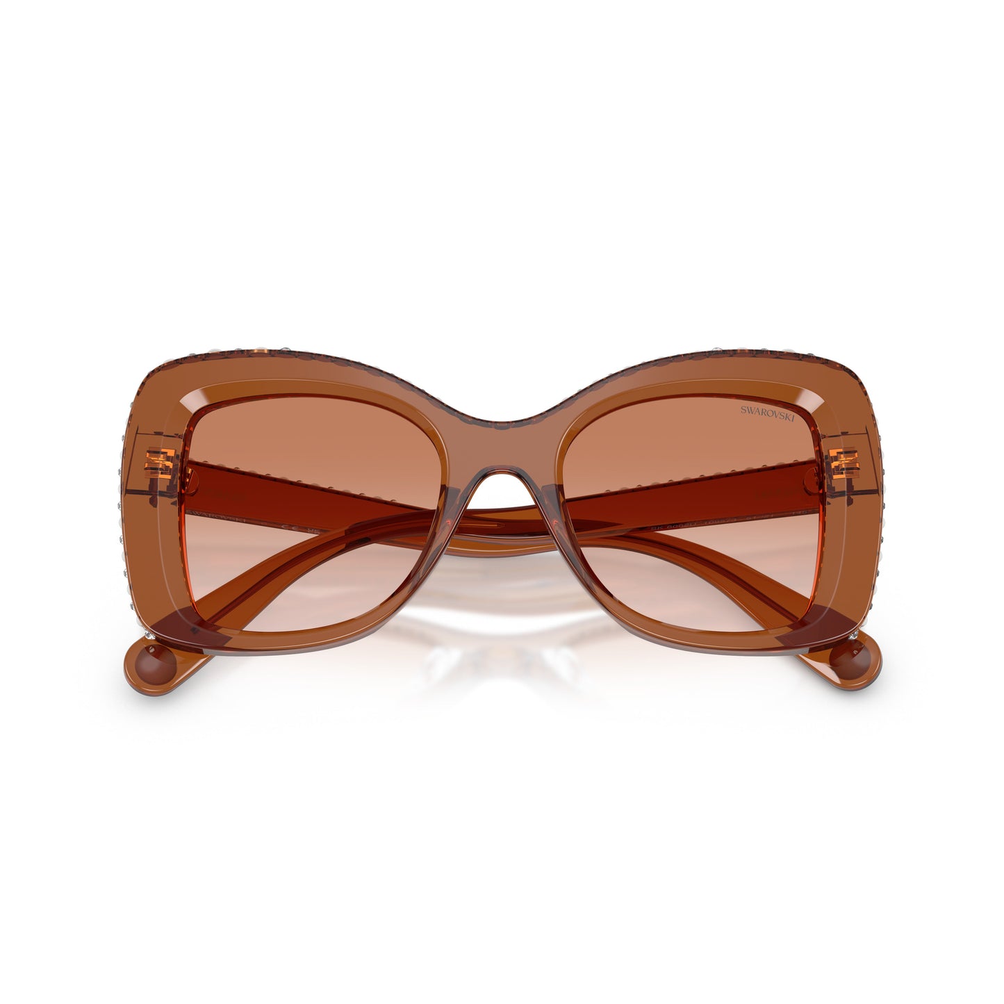 0Sk6062U Translucent Brown Acetate Sunglasses with Crystal Accents