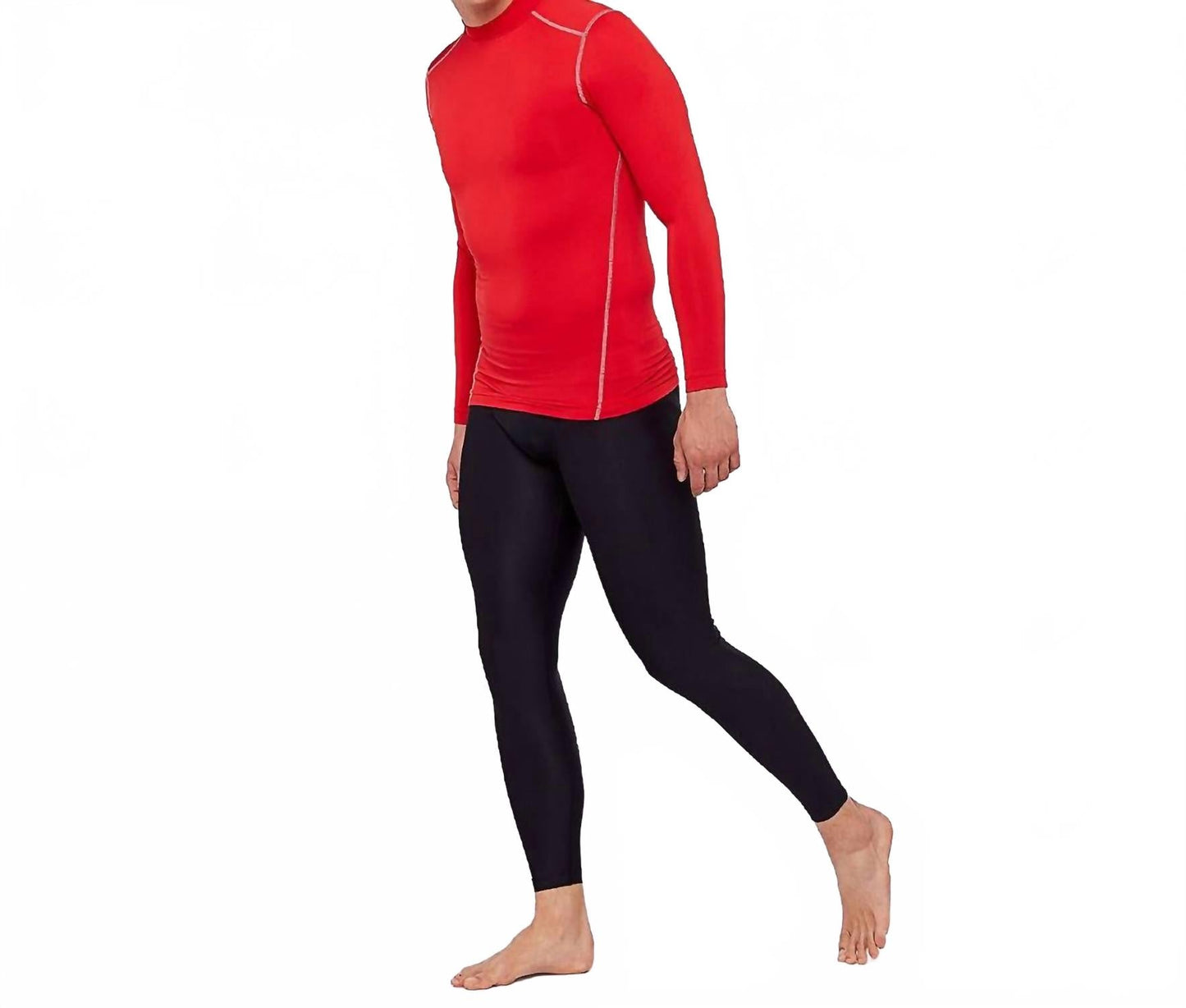 Coldgear Compression Mock Top In Red