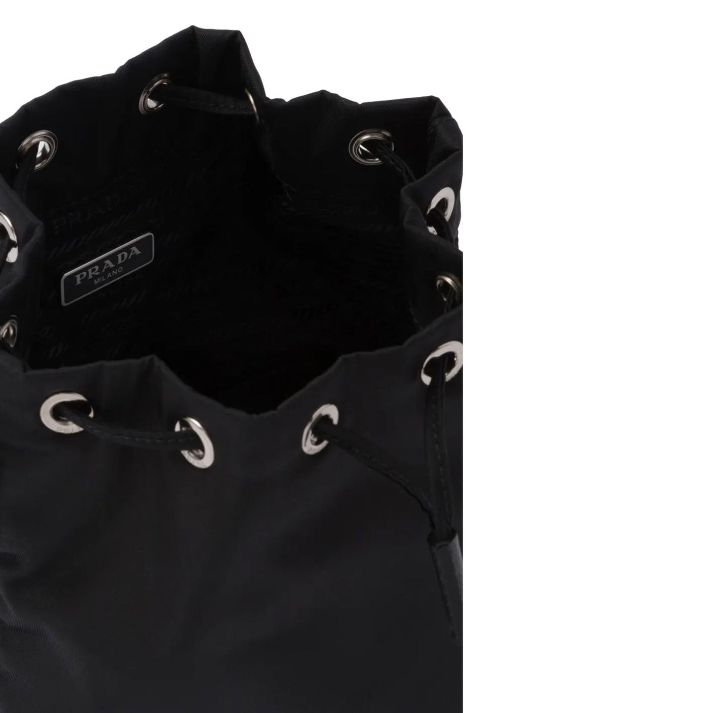 Prada Nylon And Leather Drawstring Pouch Women