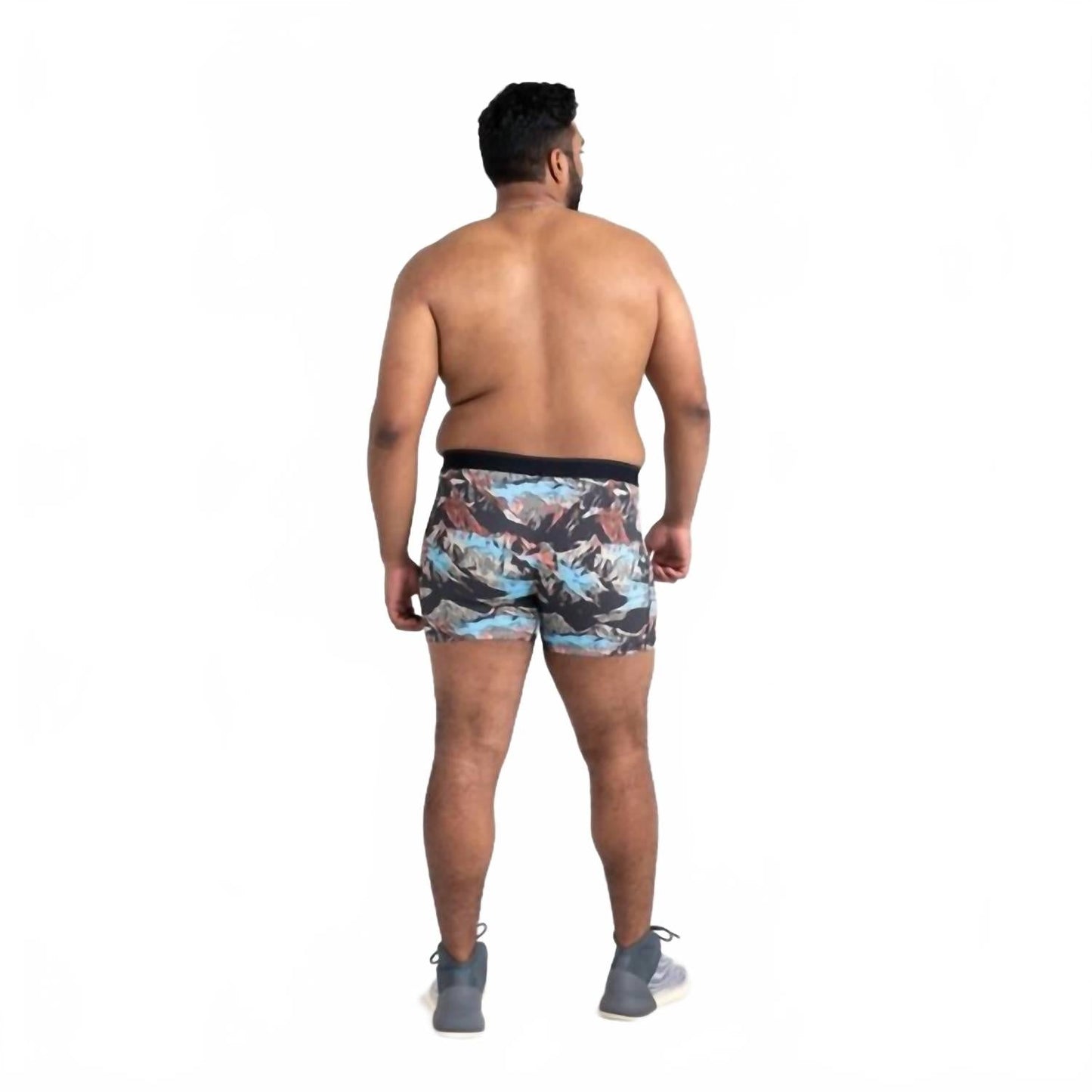 Quest Quick Dry Mesh Boxer Brief In Black Mountainscape