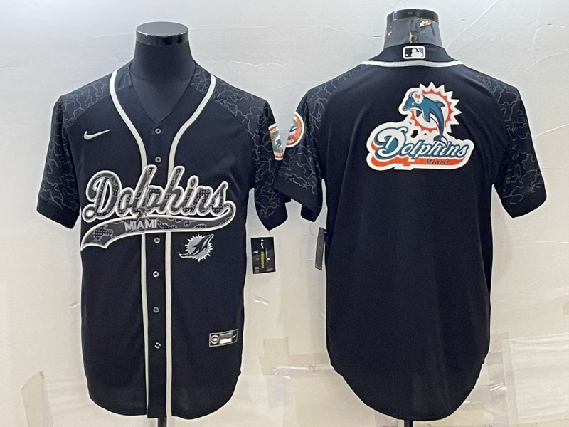Men's Miami Dolphins Black RFLCTV Limited jersey