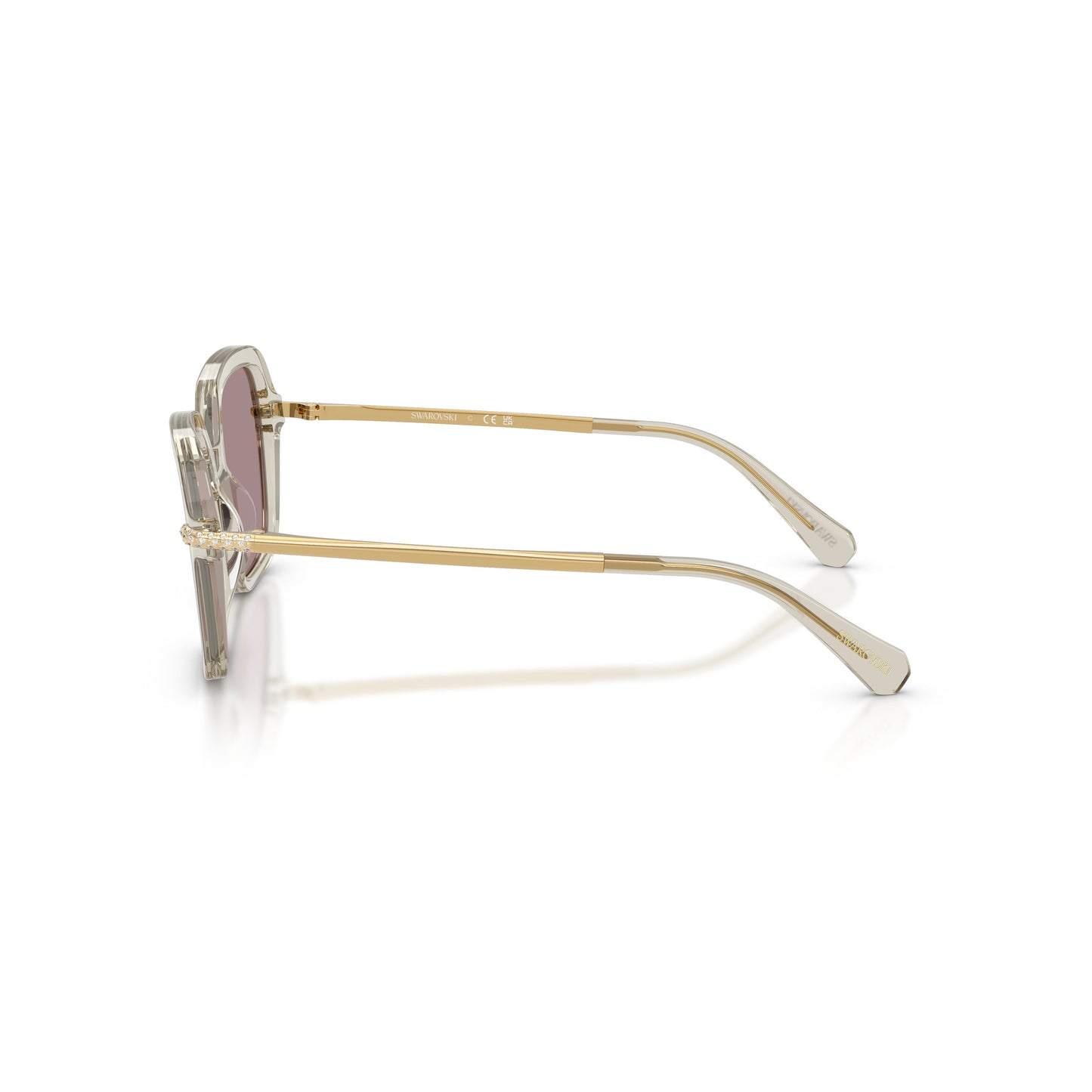 0Sk6040 Square Acetate Sunglasses with Translucent Beige Frame