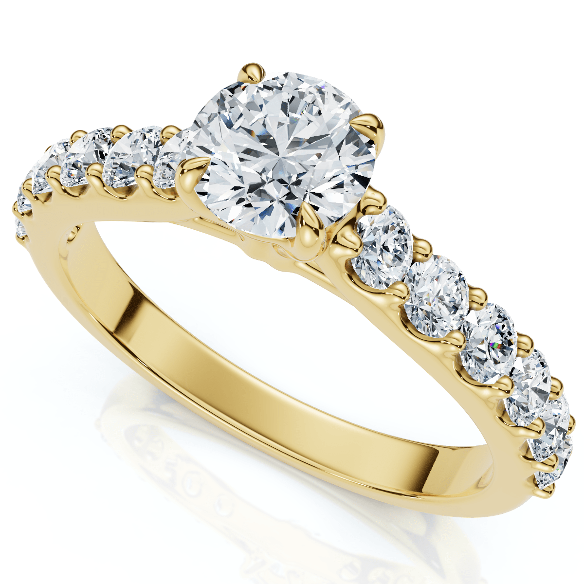 1Ct Pave Cathedral Diamond Engagement Ring 14k Gold Lab Grown
