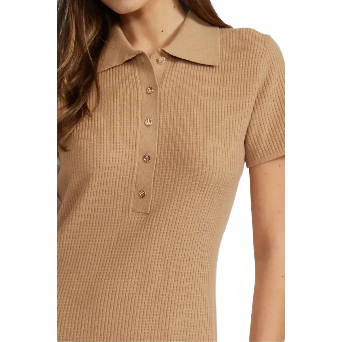 Arden Polo Dress In Beige