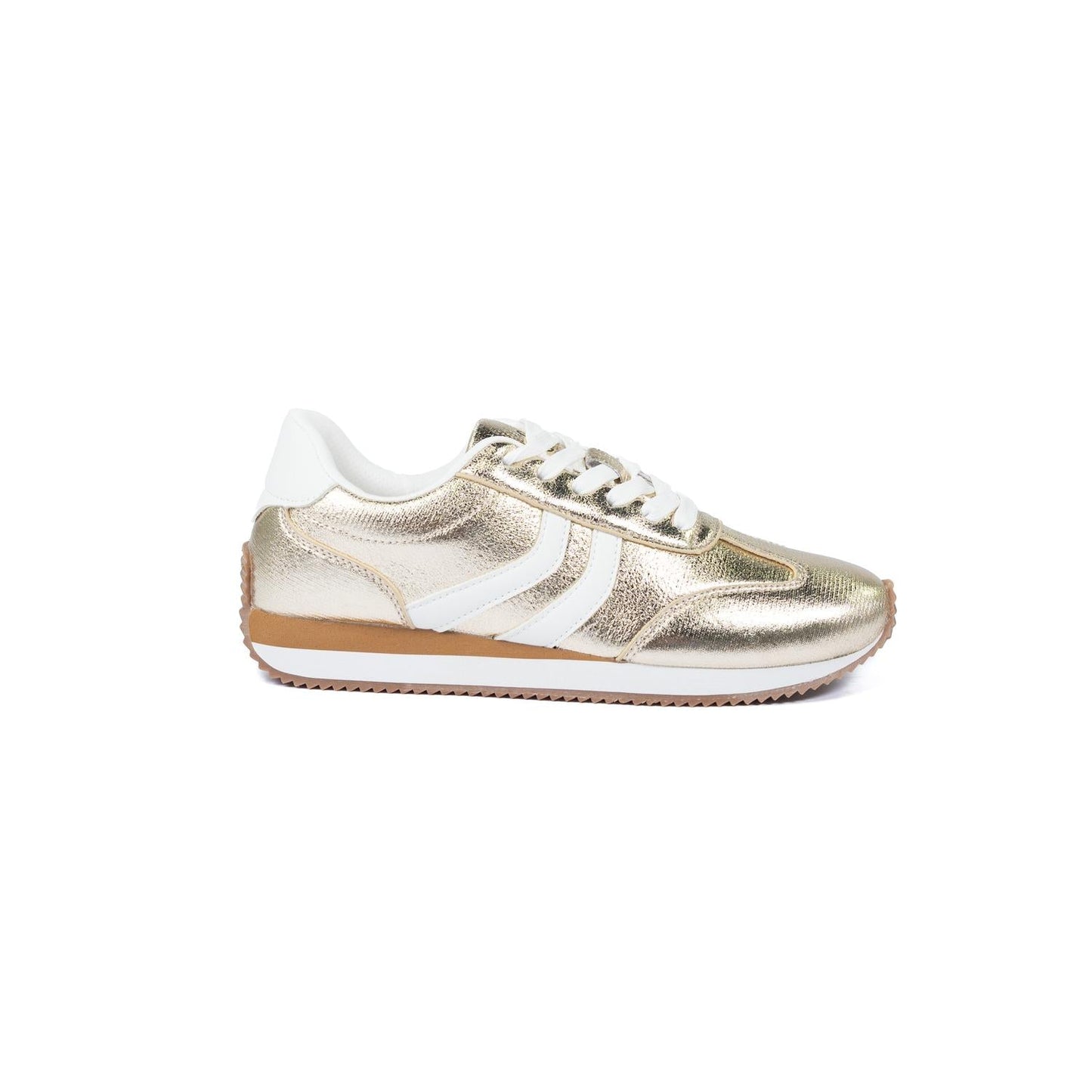 Women's Kickoff Sneakers In Gold Crinkle Metallic