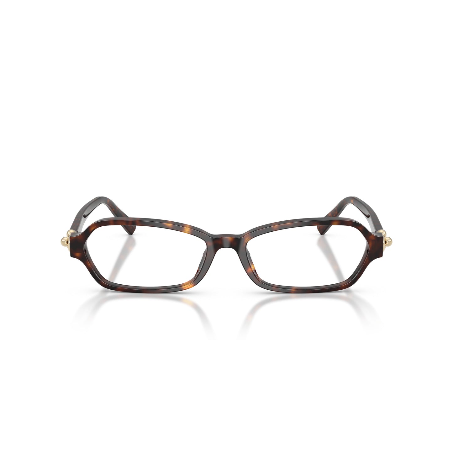 Rectangular Tortoiseshell Acetate Sunglasses With Gold Accents