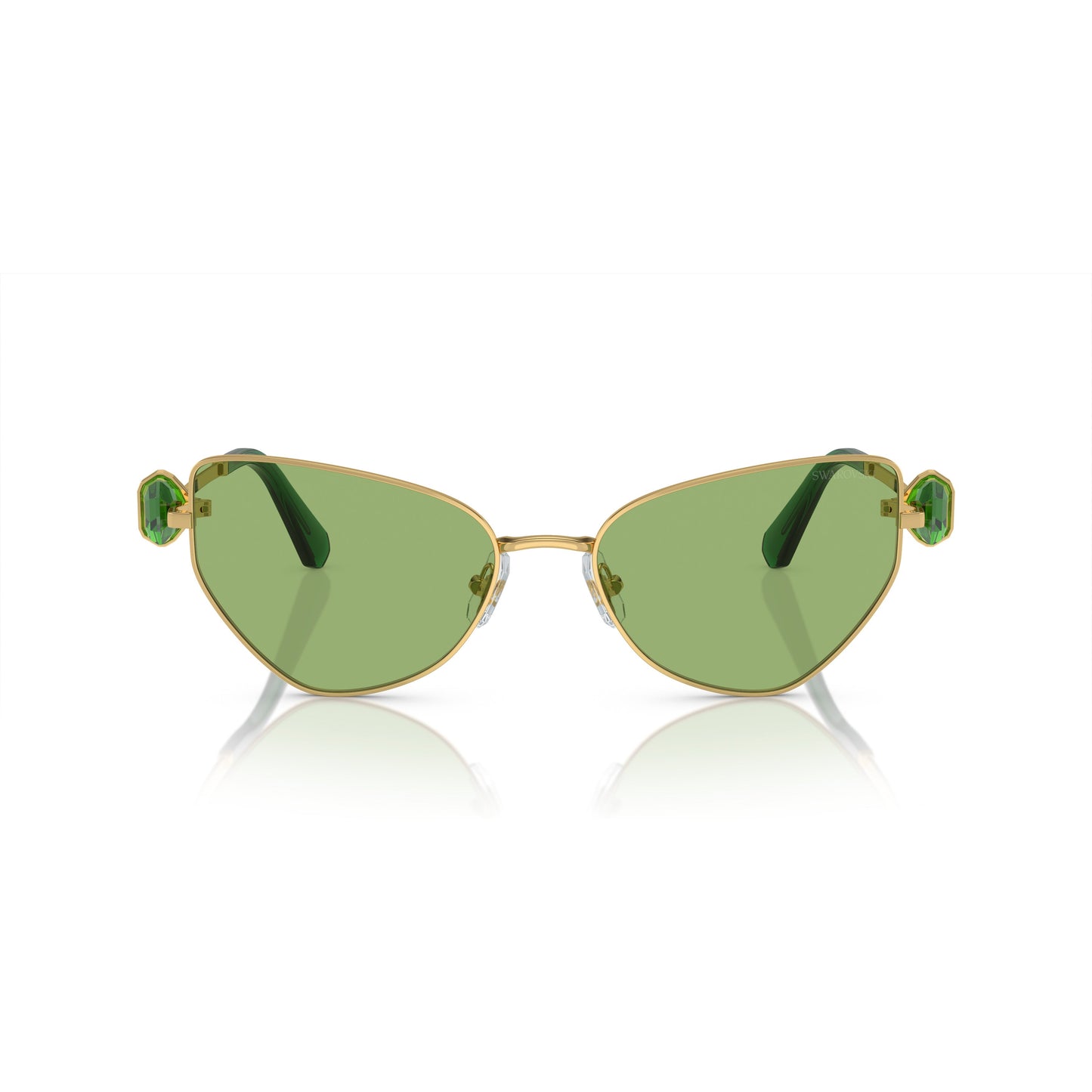 0Sk7003 Cat-Eye Sunglasses with Green Tinted Lenses