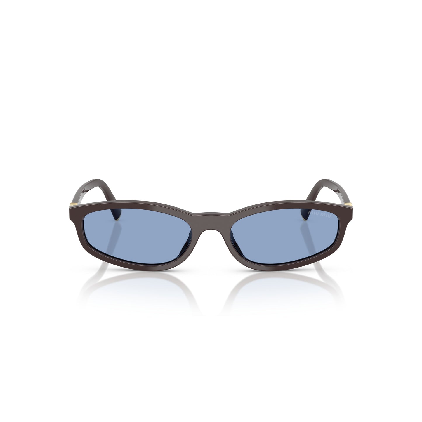 0Mu A06S Rectangular Acetate Sunglasses with Gold Accents