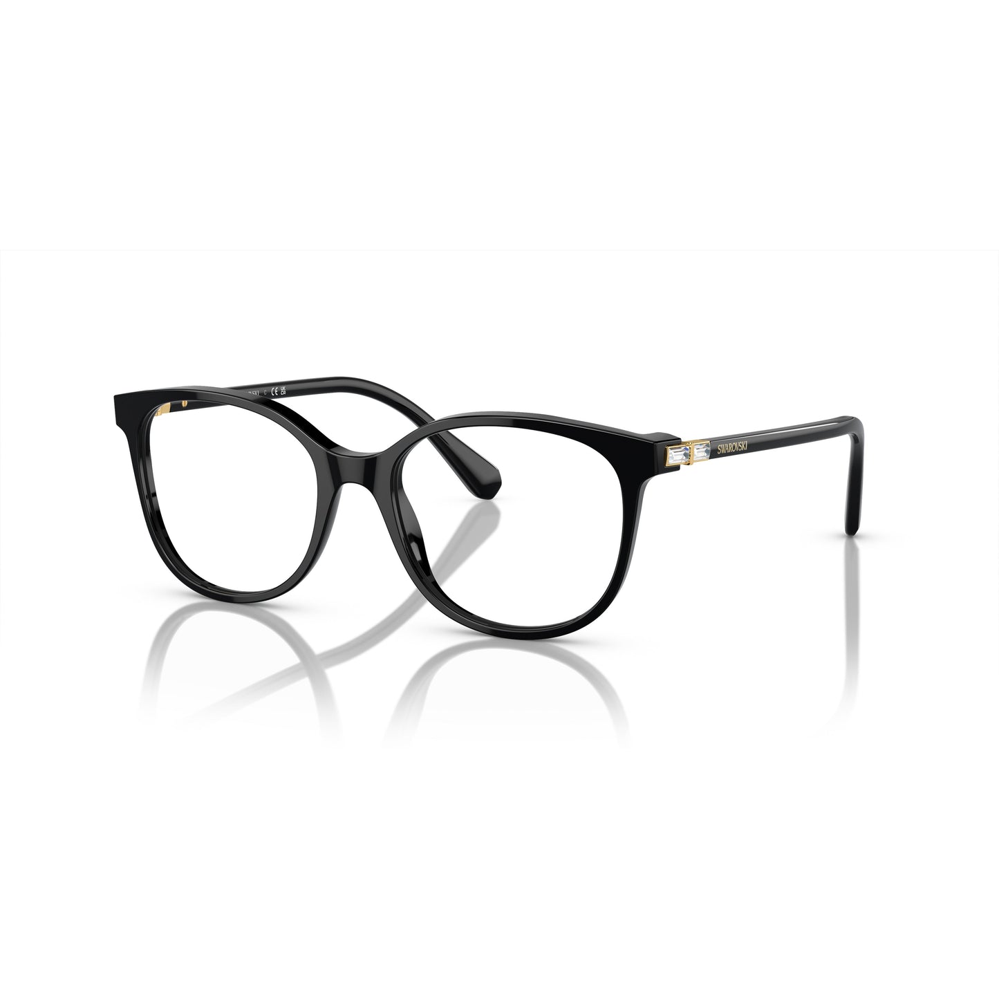 0Sk2002 Rounded Square Frame Eyeglasses with Gold Accents