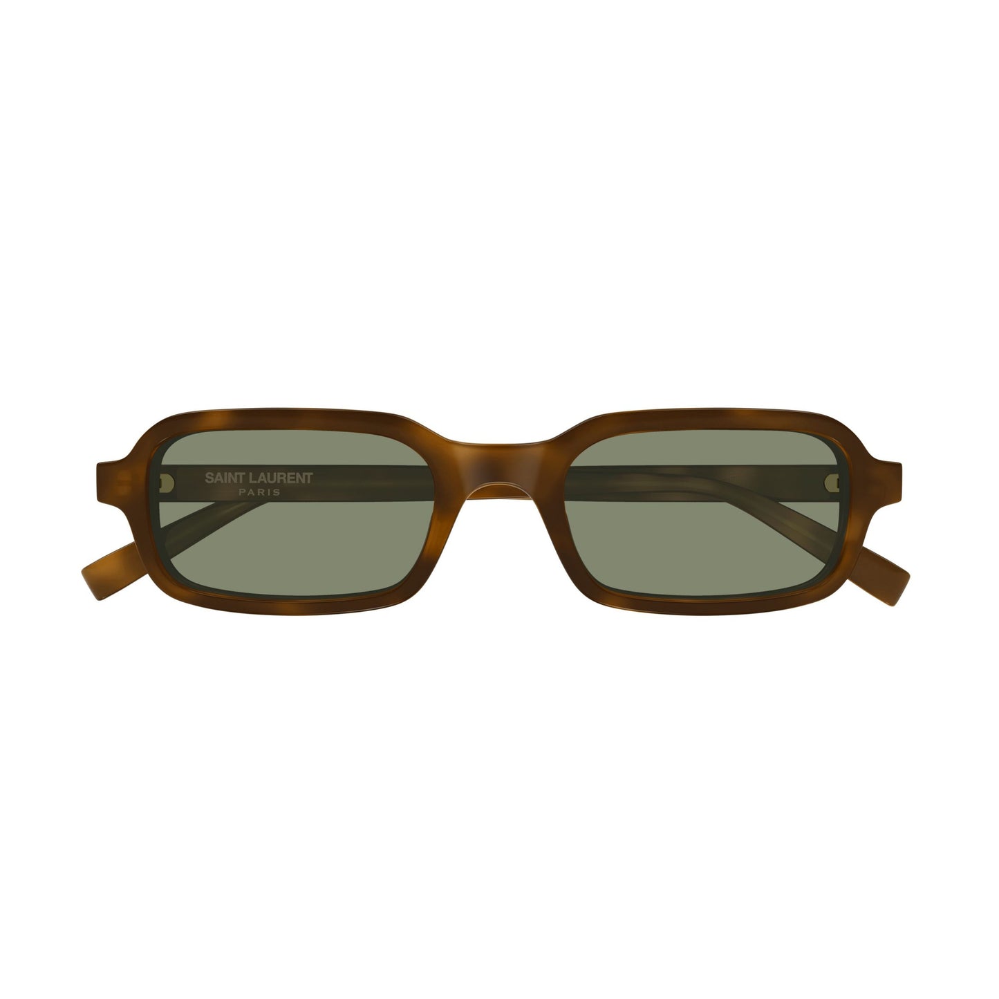 Rectangular Tortoiseshell Sunglasses With Green Tinted Lenses