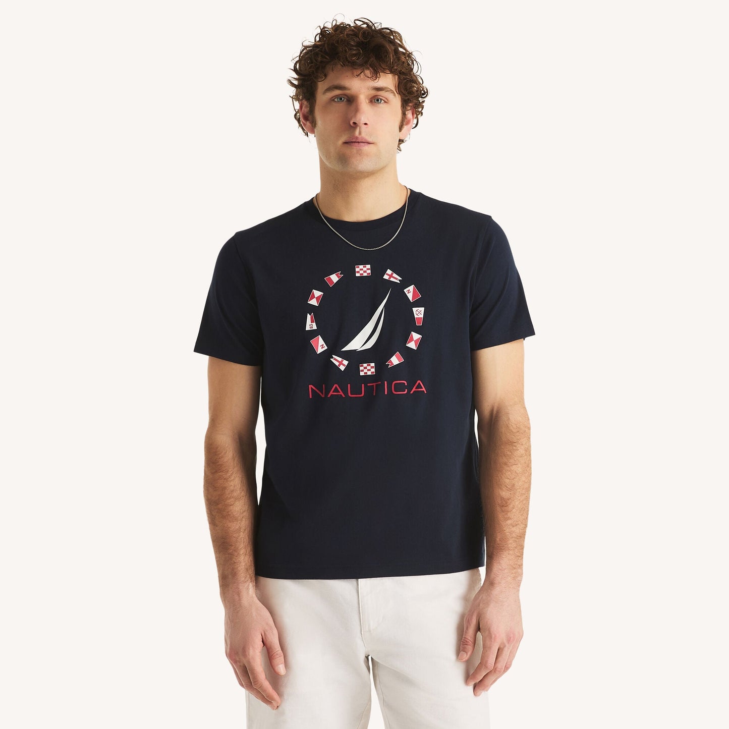 Nautica Mens Flags Graphic T-Shirt