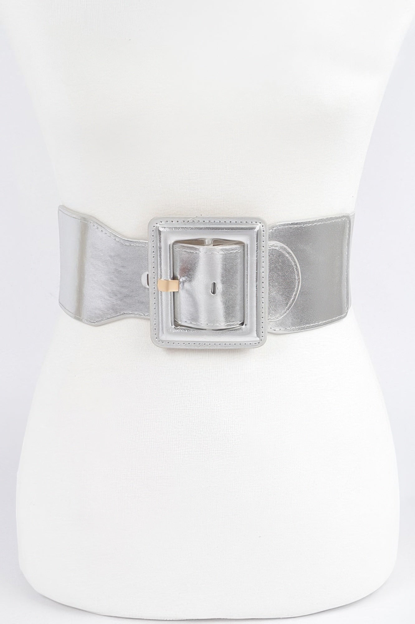 Sleek Metallic Elastic Fashion Belt