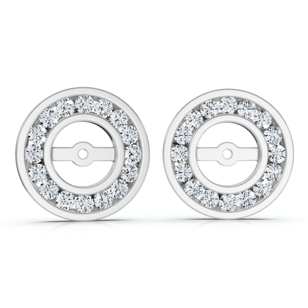 1/2Ct TW Round Diamond Stud Jackets 14k Gold Lab Grown (5.5mm)