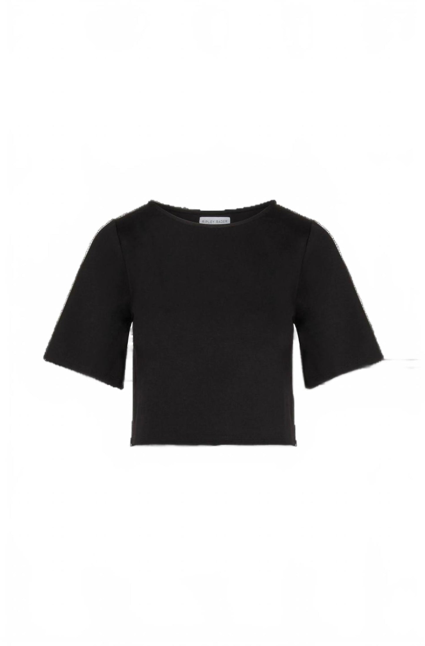 Ponte Short Sleeve Top In Black