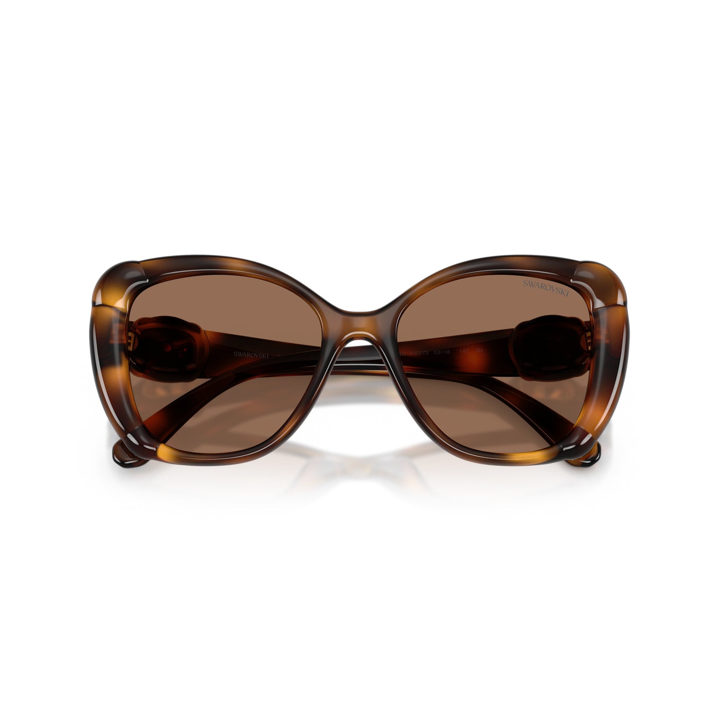 0Sk6051U Oversized Tortoiseshell Sunglasses with Crystal-Embellished Temples