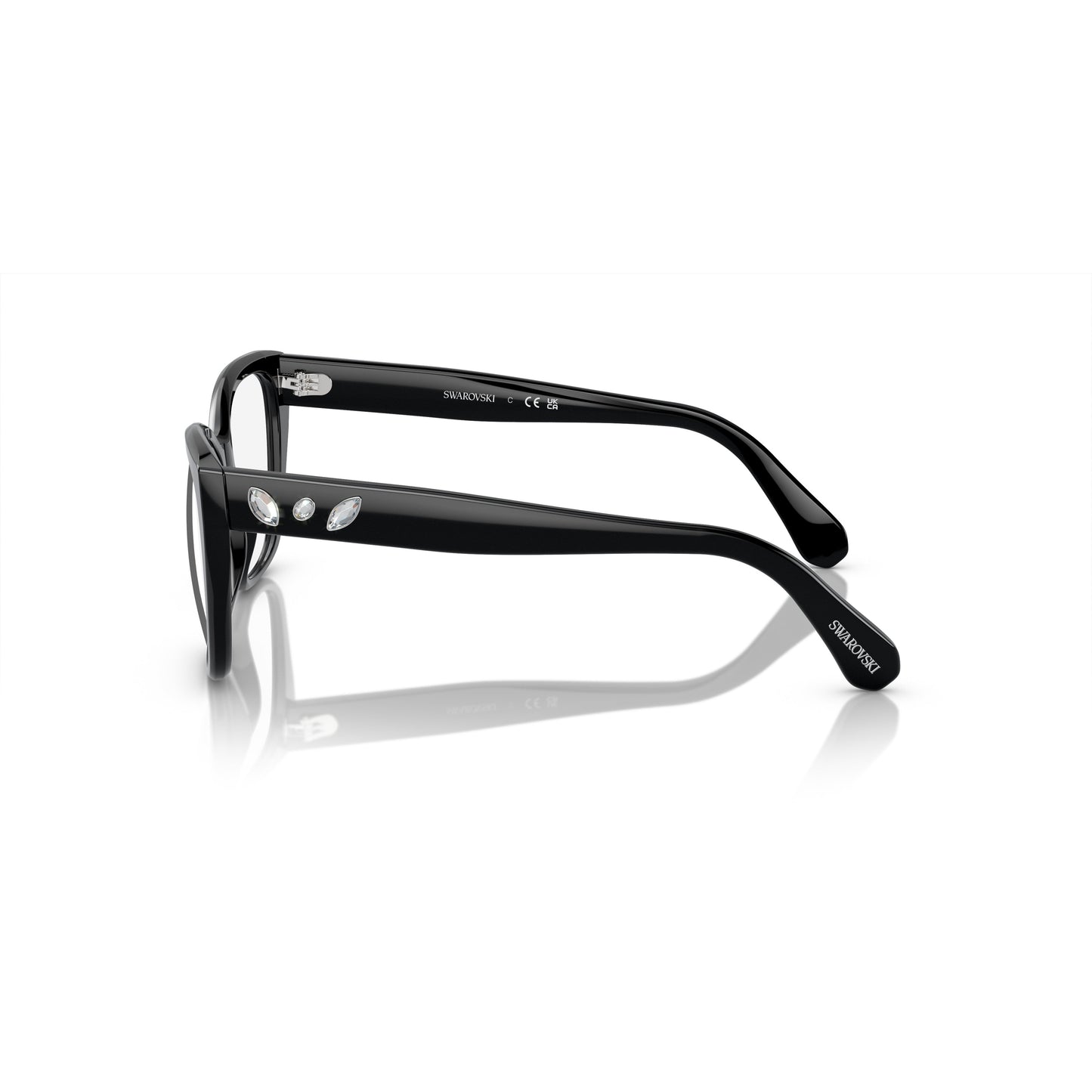 0Sk2008 Oversized Square Frame Eyeglasses with Crystal Embellishments