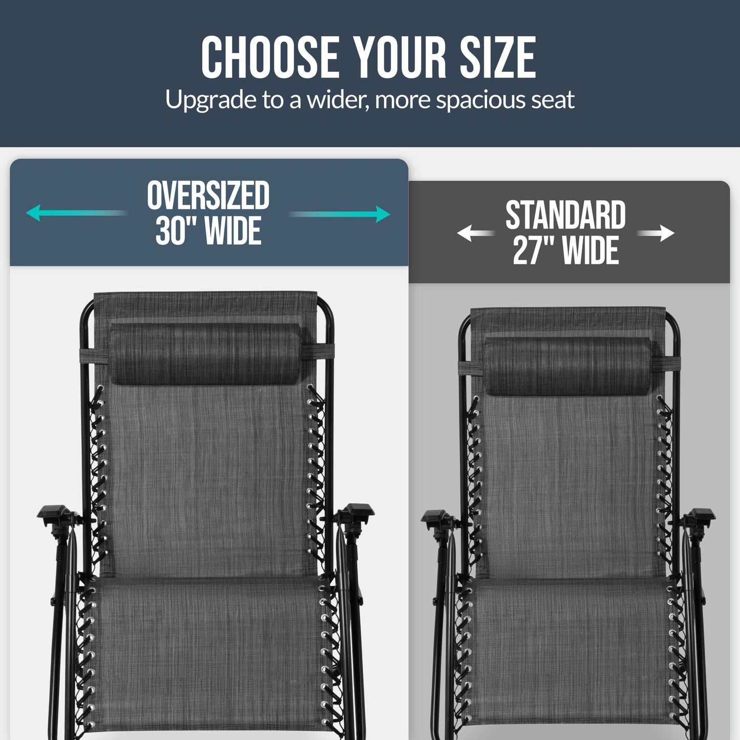 Best Choice Products Set of 2 Extra Wide Zero Gravity Lounge Chair Recliners w/ Cup Holder