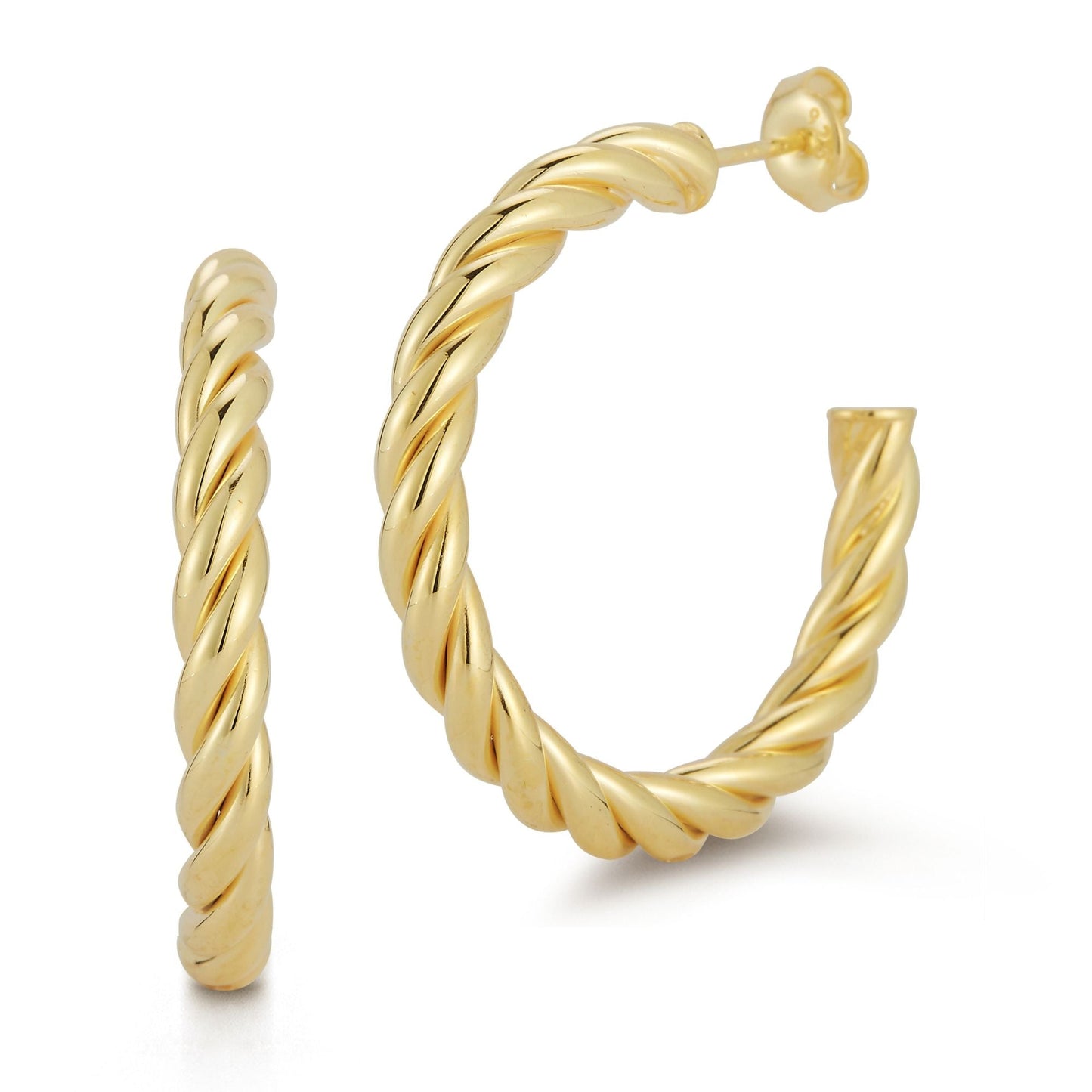 Sterling Silver Round Twist Hoops