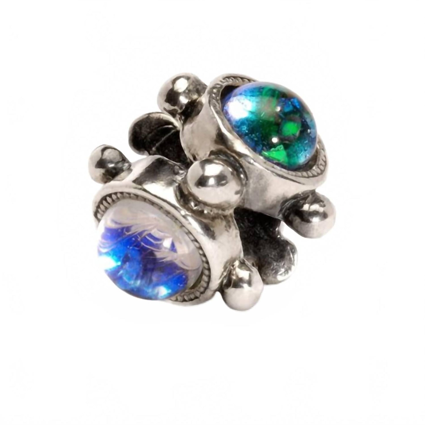Unisex Trinity Bead Charm In Silver