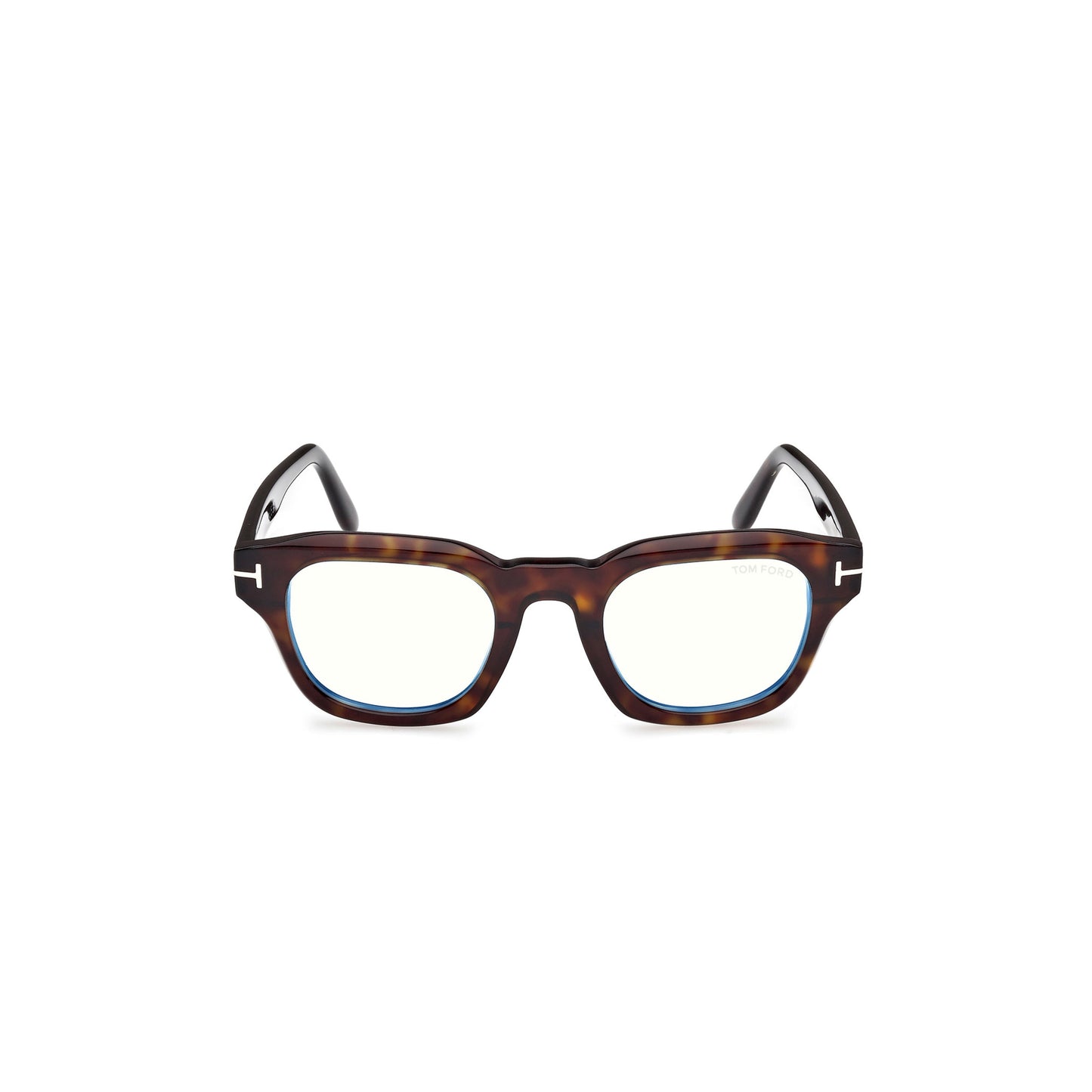 Square Tortoiseshell Acetate Eyeglasses With Silver Accents