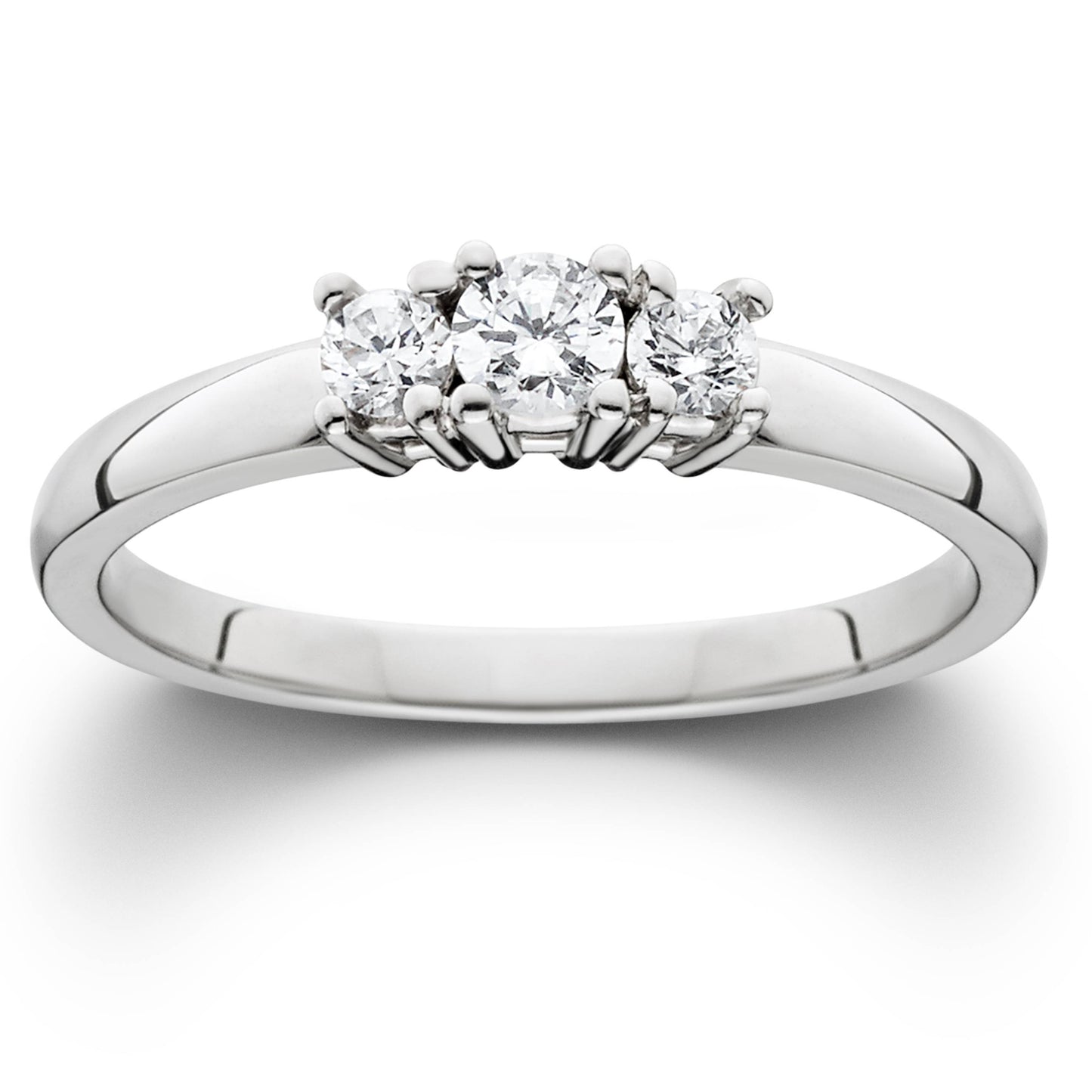 1/4ct Diamond 3-Stone Engagement Ring Three Stone Anniversary White Gold 7 7