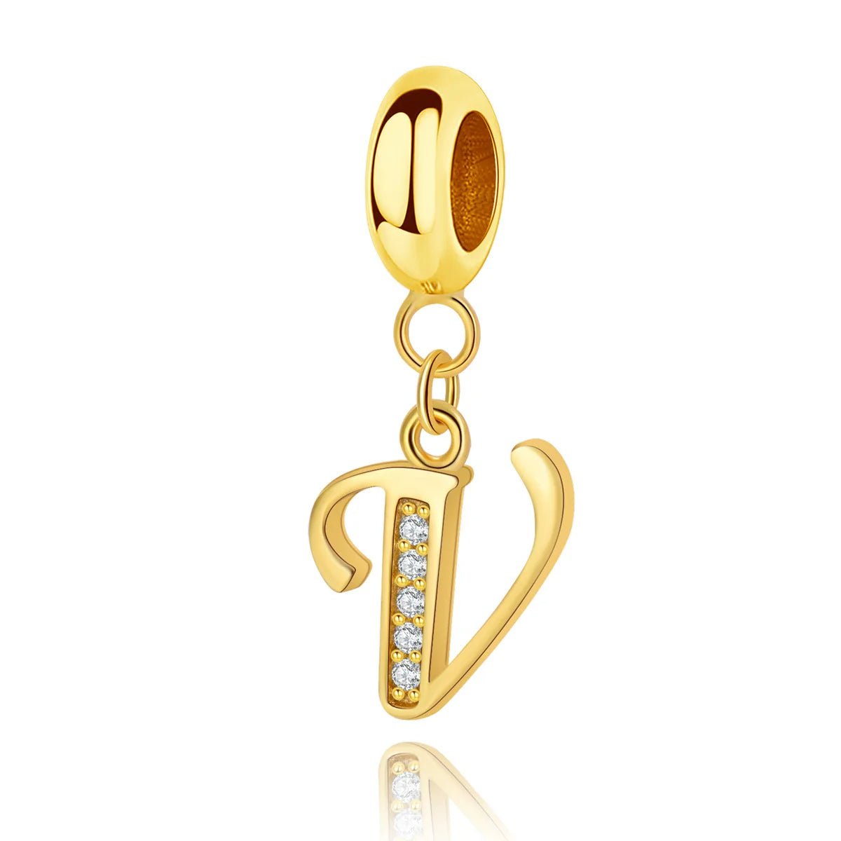 Gold Initial Letter A~Z Alphabet Dangle Charms