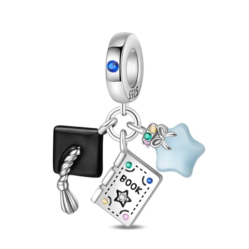 Graduation Celebration Charm with Cap and Luminous Star