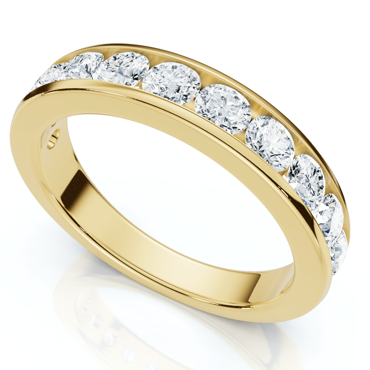 1Ct Channel Set Diamond Wedding Ring 14k Gold or Platinum Lab Grown