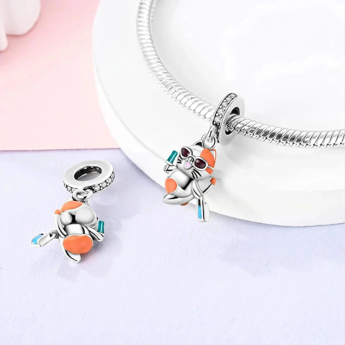 Happy Beach Cat Dangle Charm