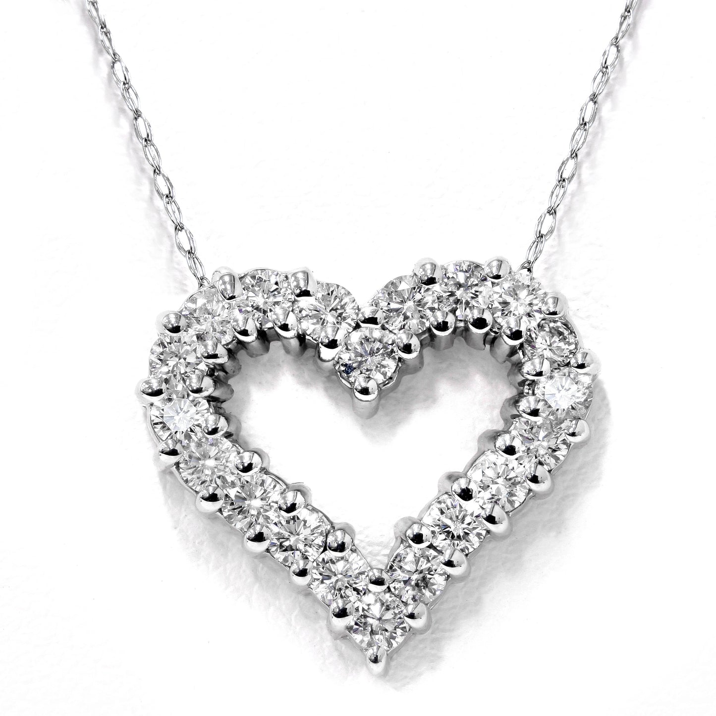 1/2ct Diamond Heart Pendant 14K White Gold