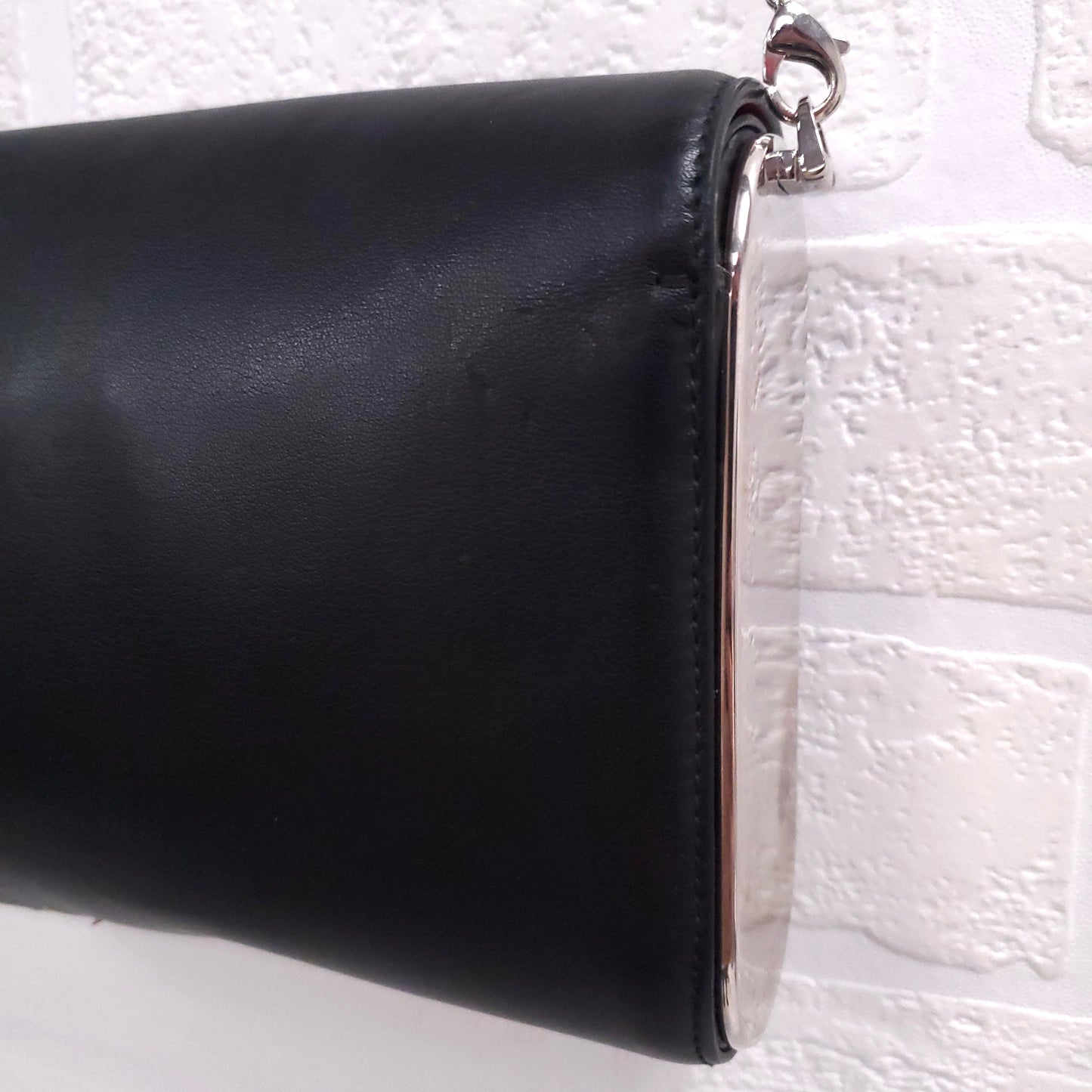 DIOR BLACK LEATHER WITH FLOWERS AND SILVER HARDWARE BAG