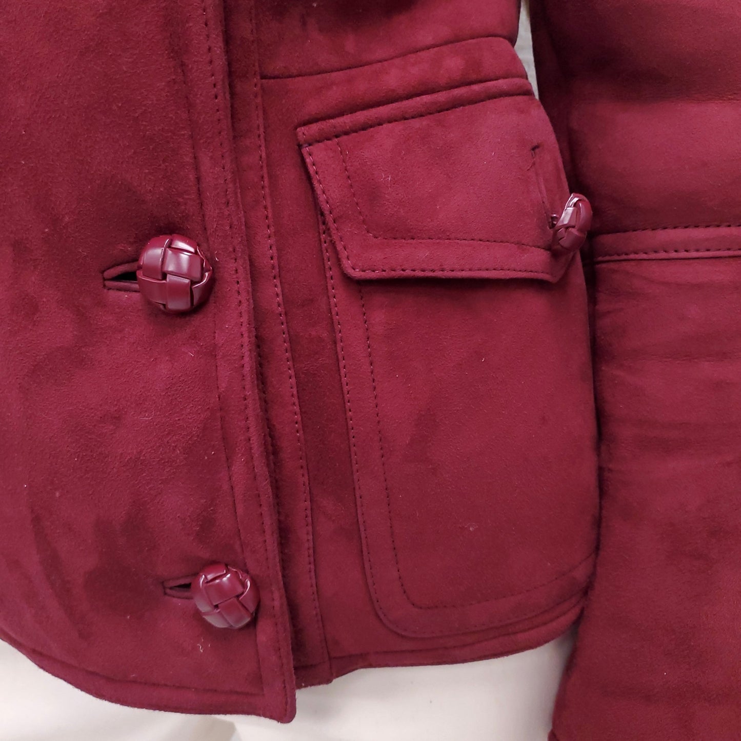 GUCCI BURGUNDY SHEARLING JACKET - SIZE 42