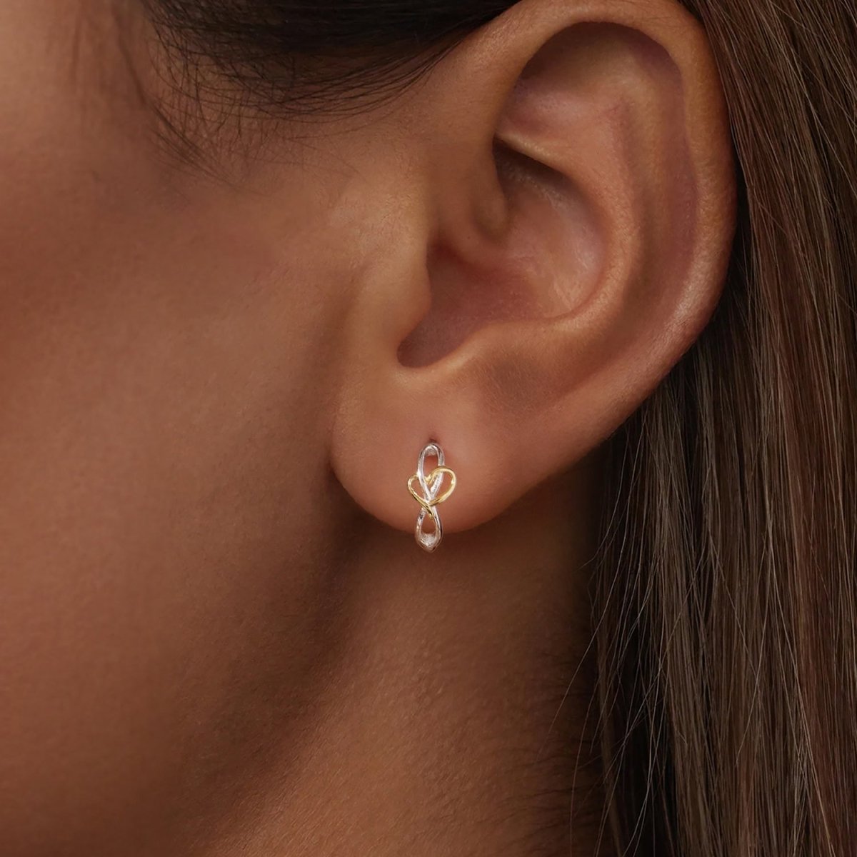 Interlocking Heart Duo Hoop Earrings