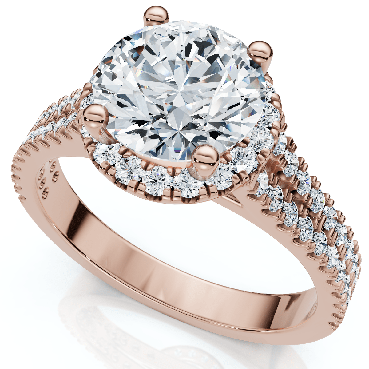 2 1/3Ct Diamond Waverly Lab Grown Engagement Ring White, Yellow or Rose Gold