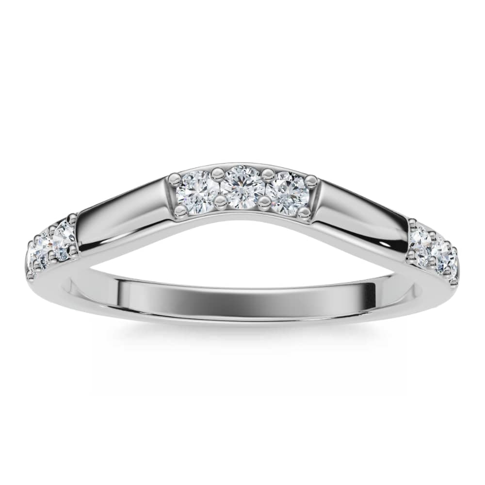 1/3Ct Diamond Contour Wedding Guard Ring Womens Band 14k Gold Lab Grown