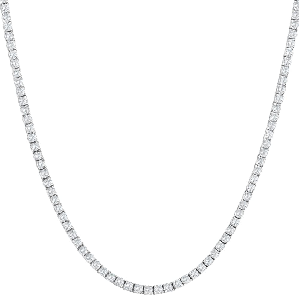 12Ct TW Lab Grown Diamond Tennis Necklace 14K White Gold 18"