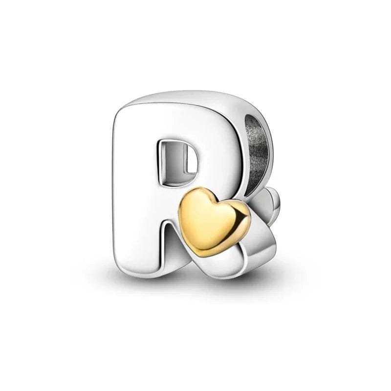 Gold Heart Letter A~Z Alphabet Charm