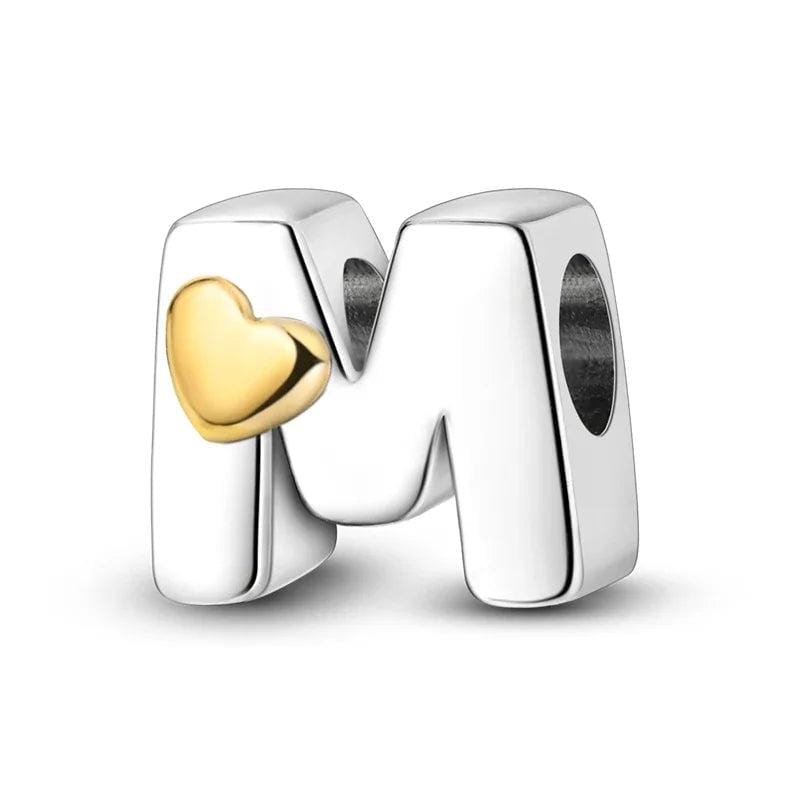 Gold Heart Letter A~Z Alphabet Charm