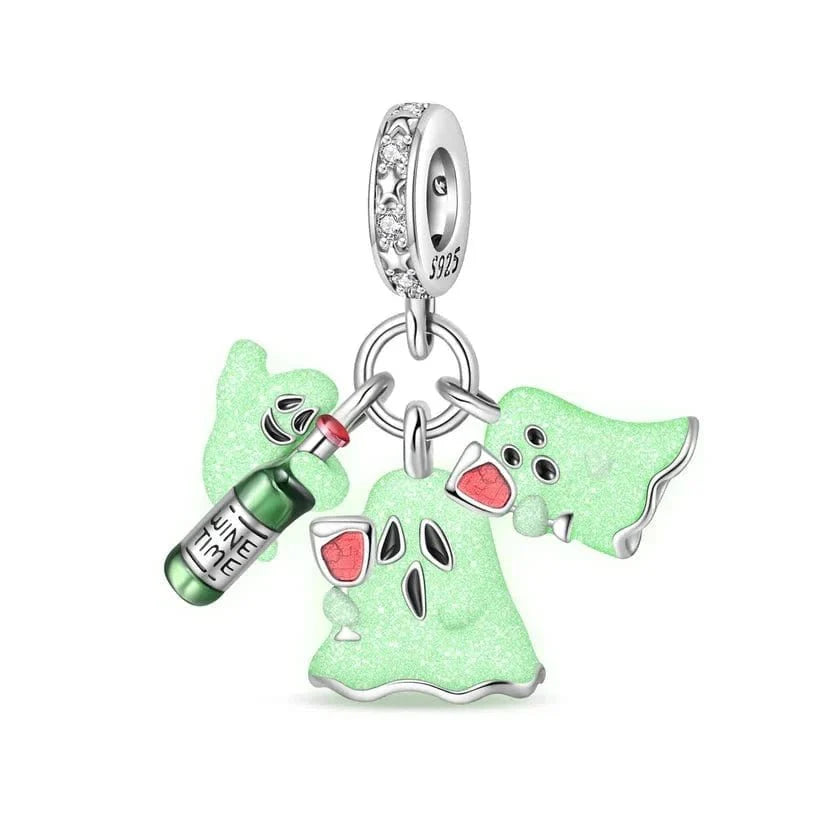 Luminous Wine Time Ghost Charm