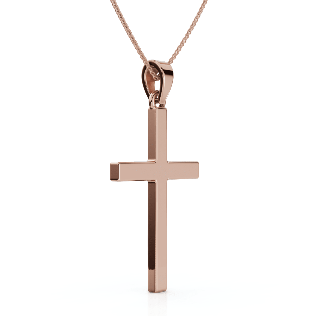 14k Gold Polished Cross Pendant Necklace & 18" 14k Chain